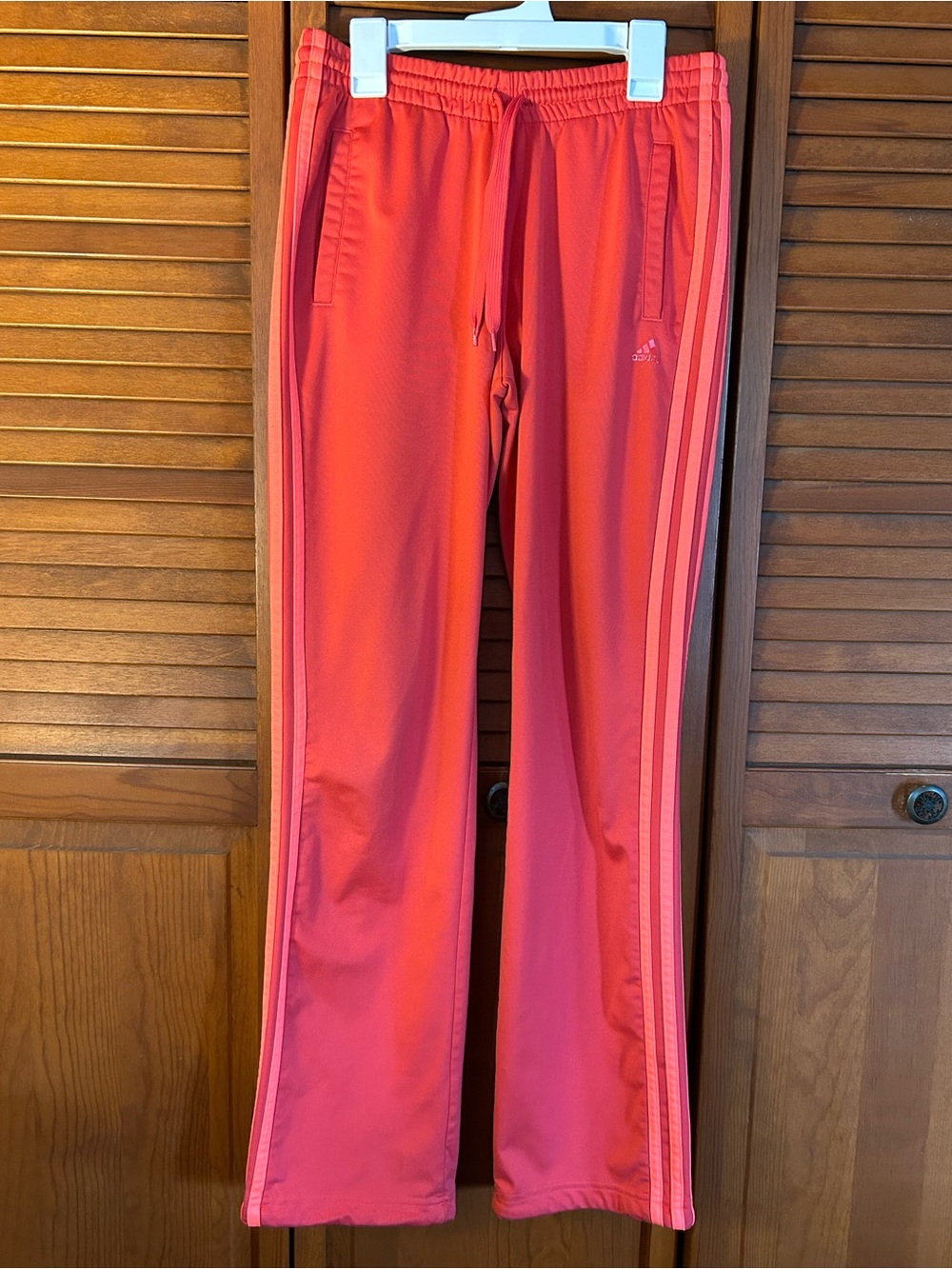 adidas Bright Pink Track Pants with Side Stripes